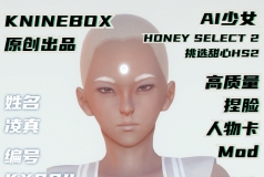 中性风AI少女MOD人物卡honey select2MOD凌真 3Dcg建模型素材