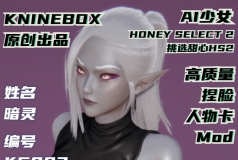 火辣黑暗精灵AI少女honey select2高质量人物卡MOD 暗灵 编KC003